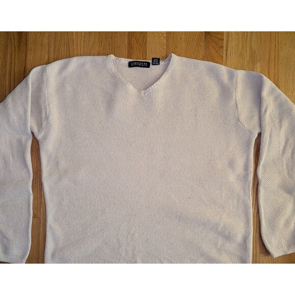 Vintage Structure Mens Medium Ramie Cotton Textured Knit sweater Hong Kong - Picture 4 of 8